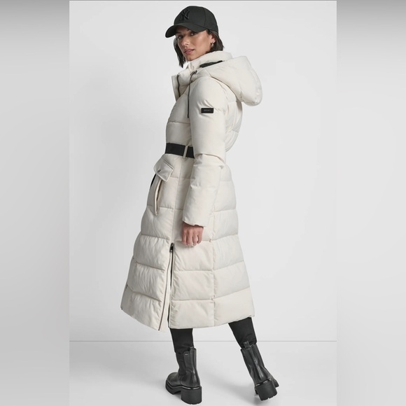 Dkny Jackets & Blazers - ❄️ NWT DKNY Cream Long Heavyweight Bomber Puffer Parka Down Filled Coat Jacket